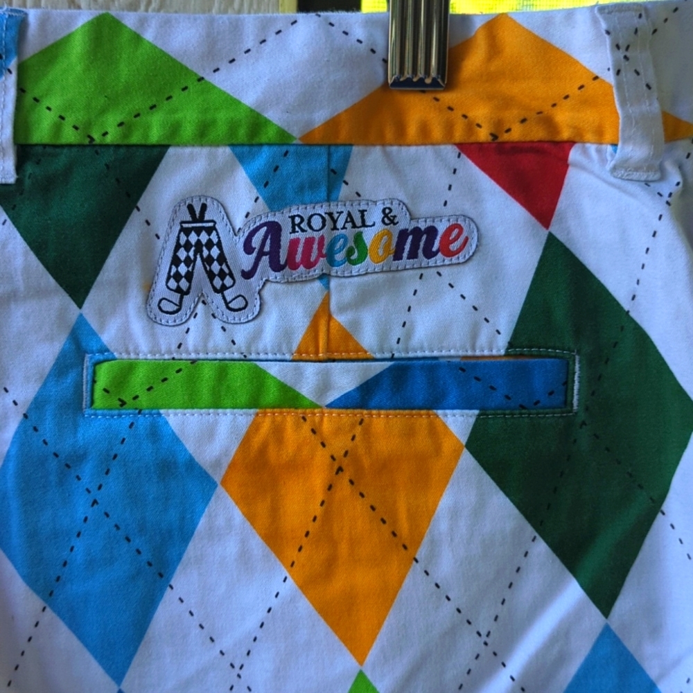 Royal and Awesome "King of Diamonds" argile pants womens UK 16/US 12